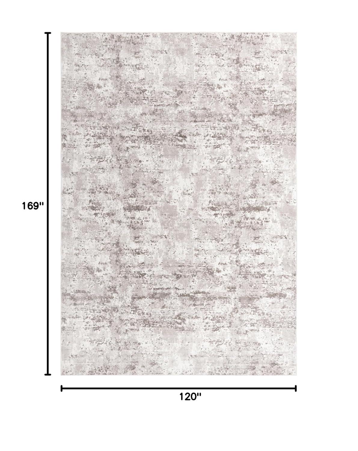 Unique Loom Eos Collection Area Rug - Borealis (10'  x 14' Rectangle Stone Gray/Ivory)