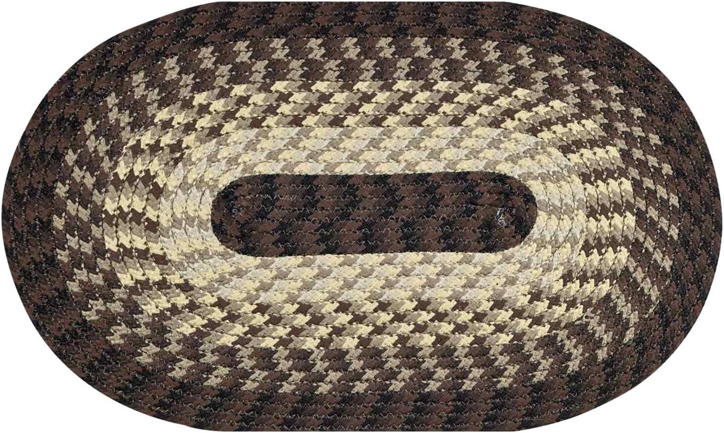 48" x 72" Alpine Collection Chocolate Stripe Reversible Indoor Area Utility Oval Rug - Better Trends