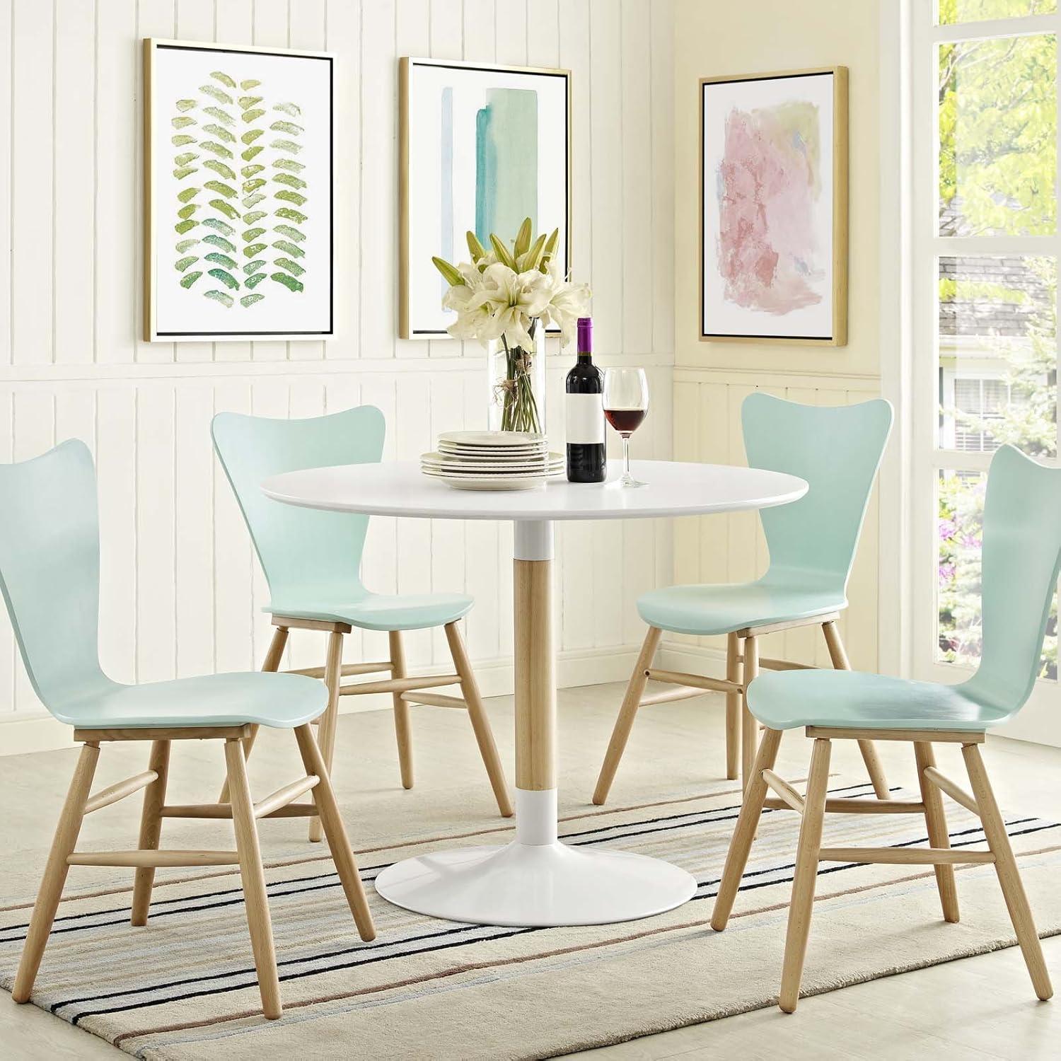 Whirl 40" White Round Wood Dining Table