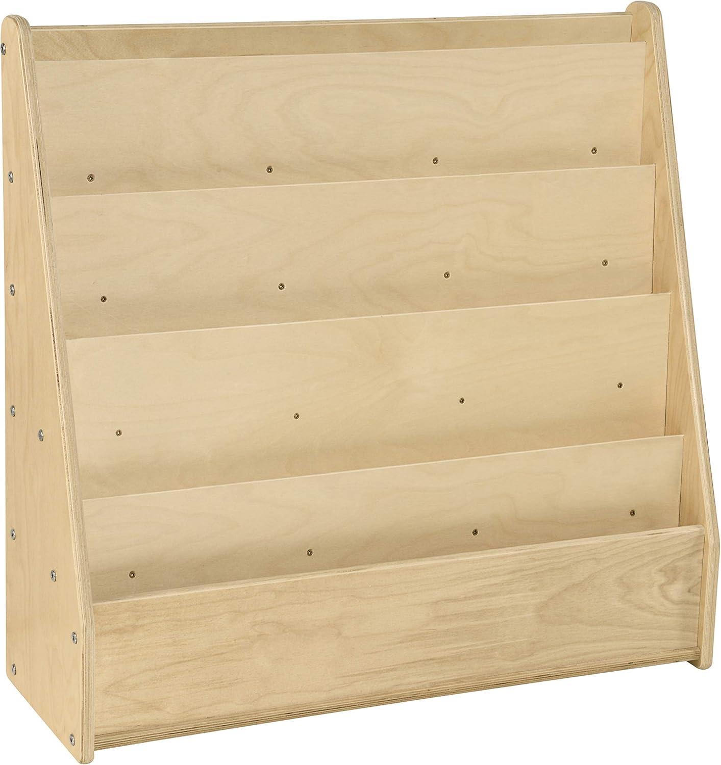 White Plywood Kids Book Display with Rear Storage