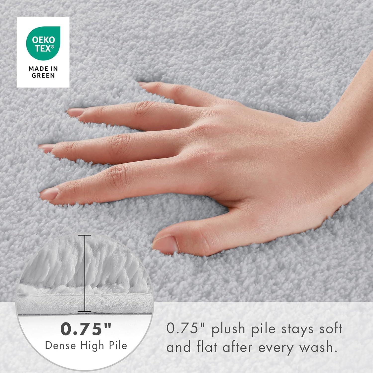Madison Park Signature Marshmallow Quick Dry Bath Rug with Non-Slip Backing