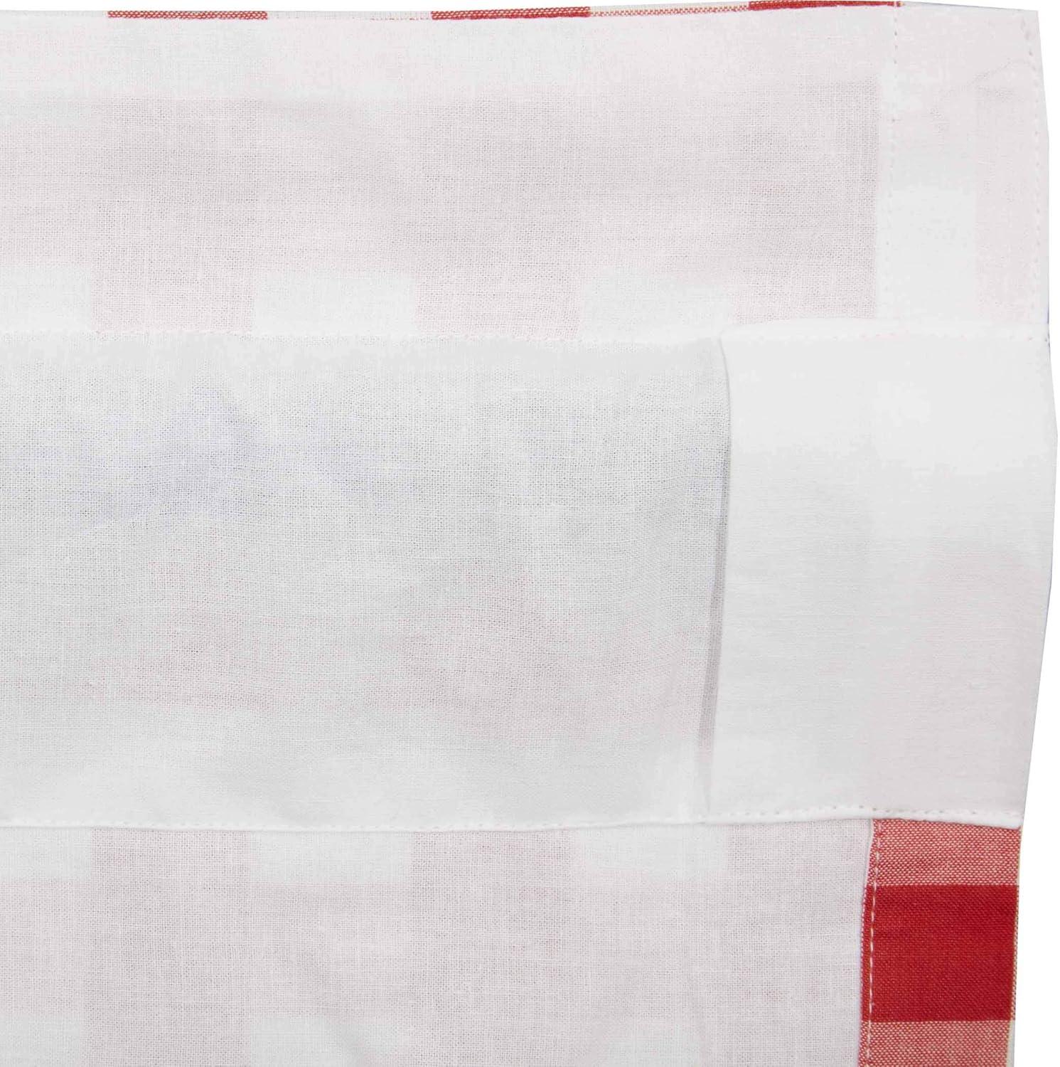 VHC Brands Annie Buffalo Check Plaid Cotton Ruffled Cafe Curtain (Set of 2)