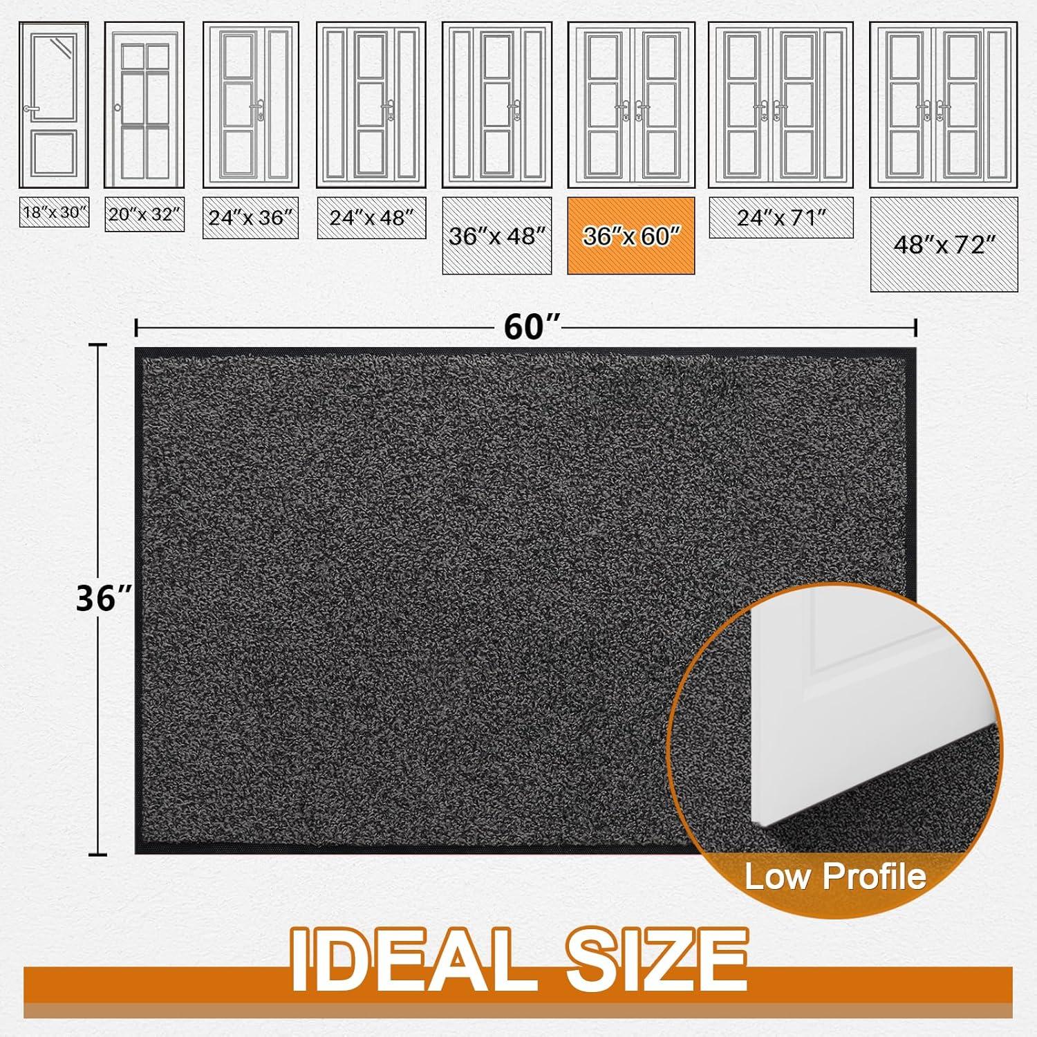 Gray and Black Polypropylene Outdoor Dirt Trapper Mat