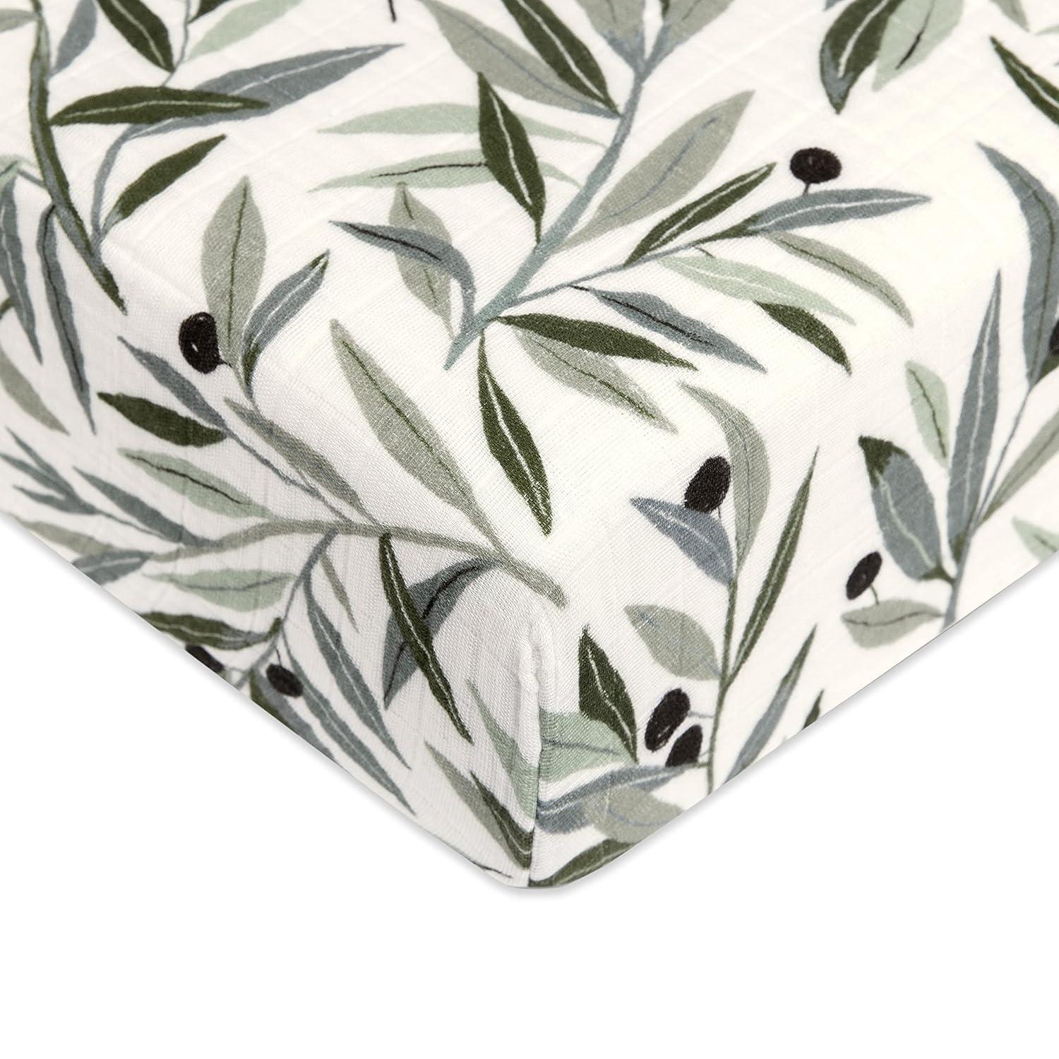 Olive Branches Fitted Crib Sheet