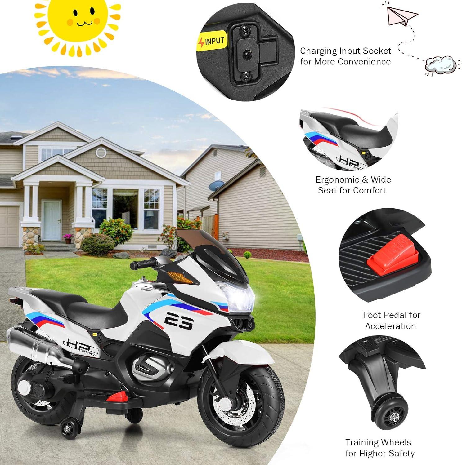 Costway Costway 12 Volt 1 Seater Motorcycles Battery Powered Ride On