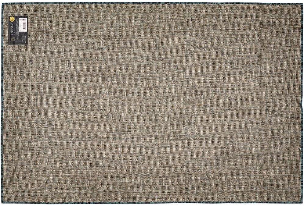 Benissimo Indoor / Outdoor Sisal Area Rug "Palace" Collection Non-Skid, Woven, Transitional, Durable, and Easy Cleaning | Machine Rug for Living Room, Kitchen, Kids room etc. I 4x6 I Turquoise