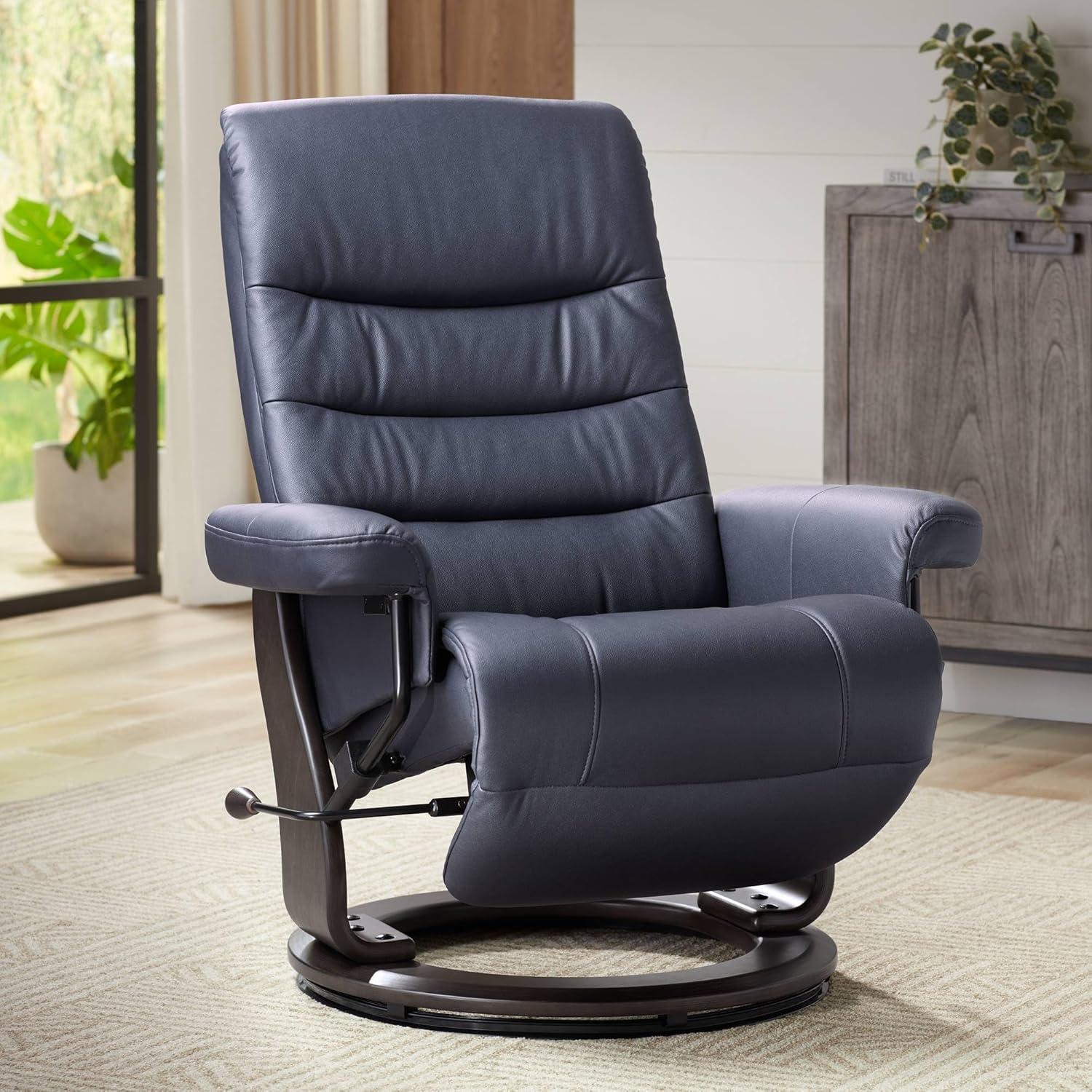 BenchMaster Camber Midnight Blue Faux Leather Adjustable Swivel Recliner