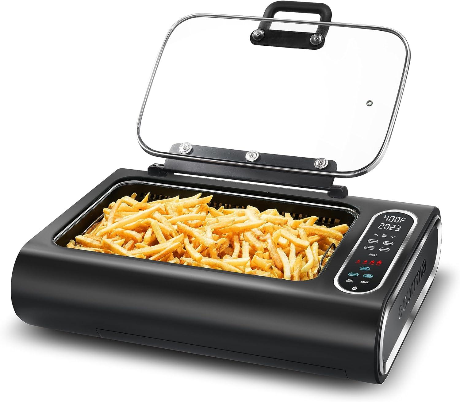 Gourmia Gourmia 6?Qt Smokeless Indoor Grill & Air Fryer FoodStation with Smoke Extracting Technology