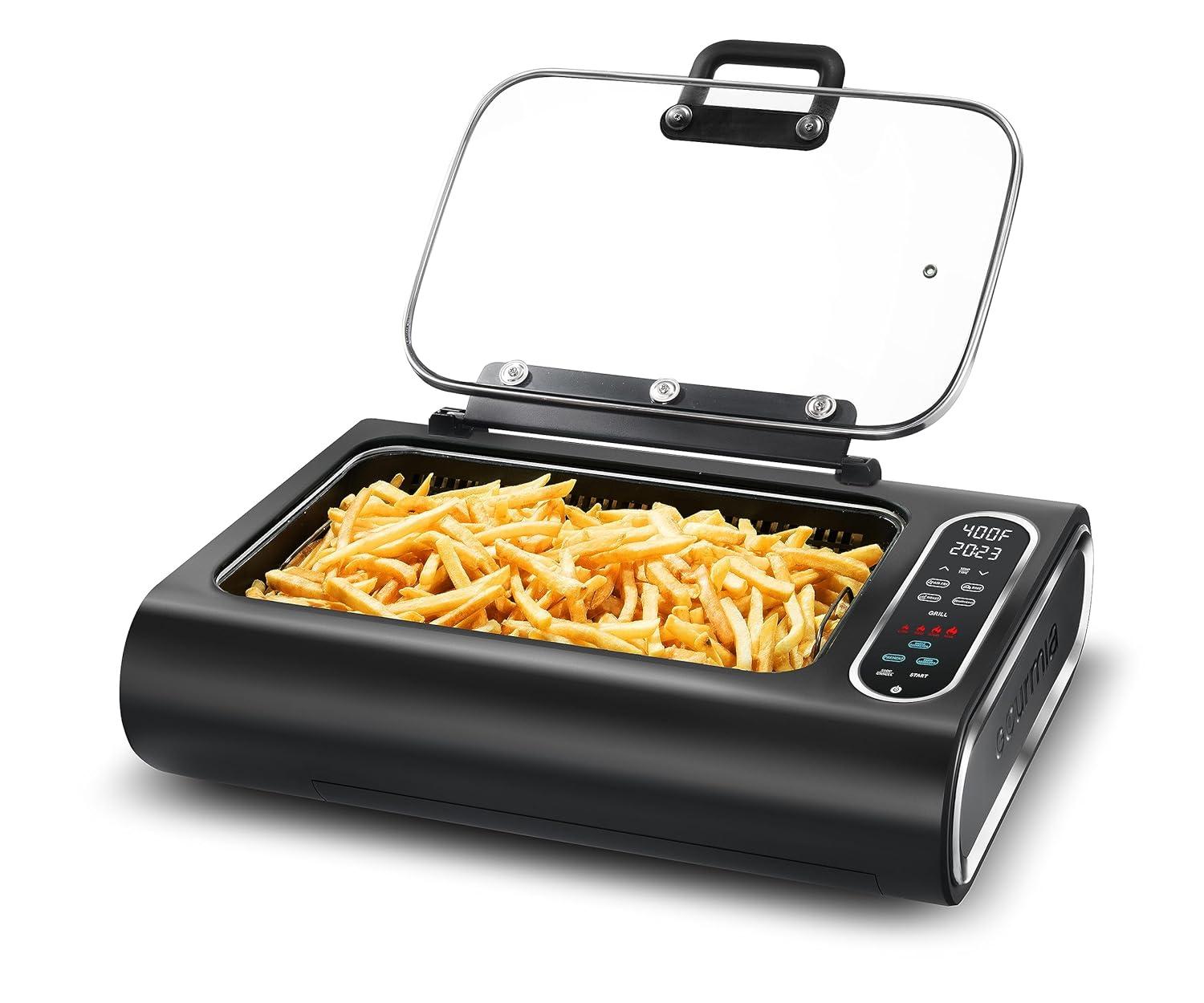 Gourmia Gourmia 6?Qt Smokeless Indoor Grill & Air Fryer FoodStation with Smoke Extracting Technology