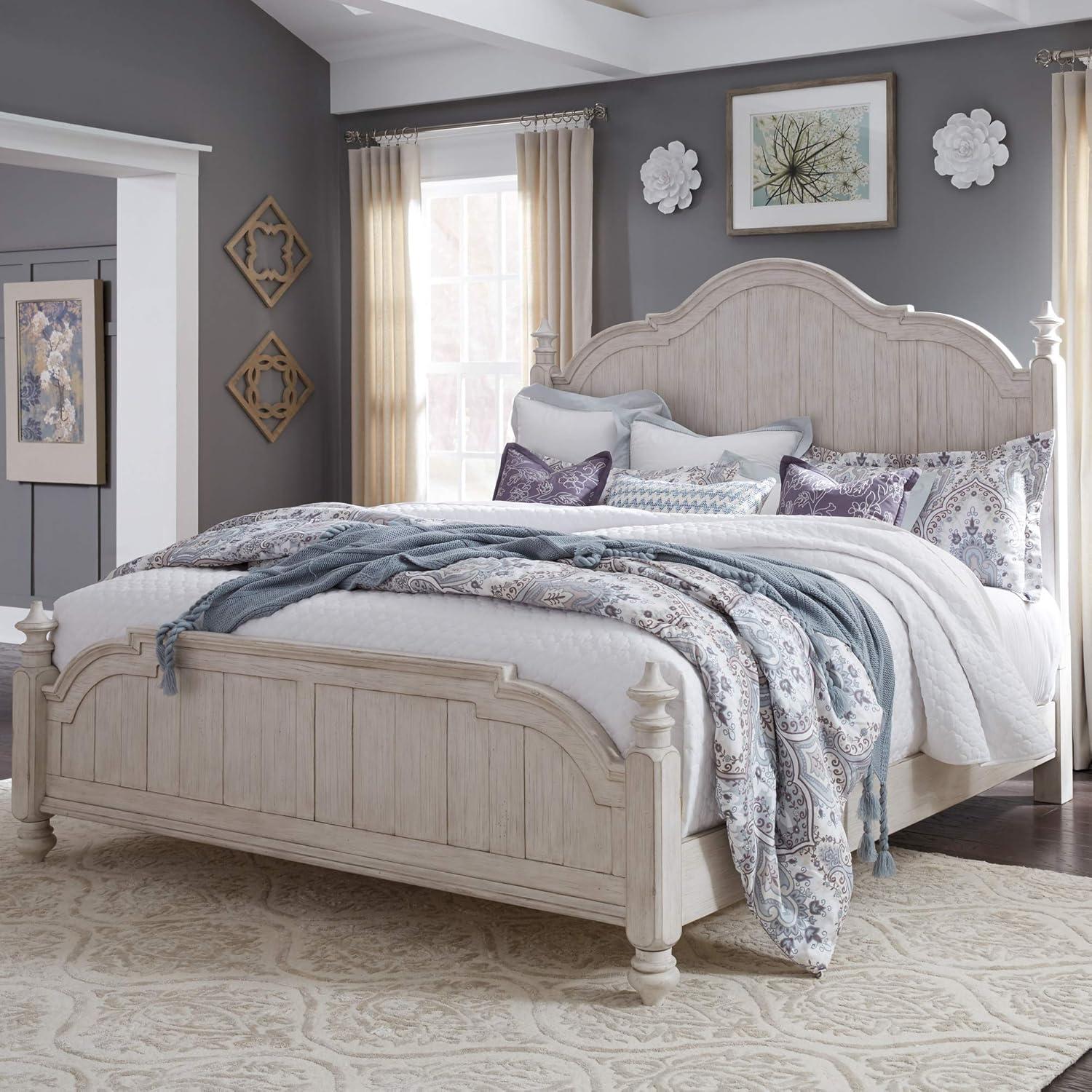 Farmhouse Reimagined White Queen Poster Bed