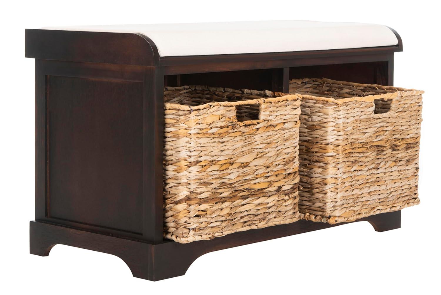 Freddy Wicker Storage Bench - AMH5736 - Brown - Safavieh