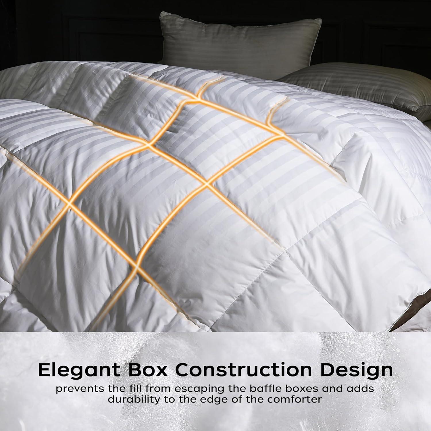 Peace Nest 600 Fill Power Goose Down and Feather All Season Comforter Duvet Insert