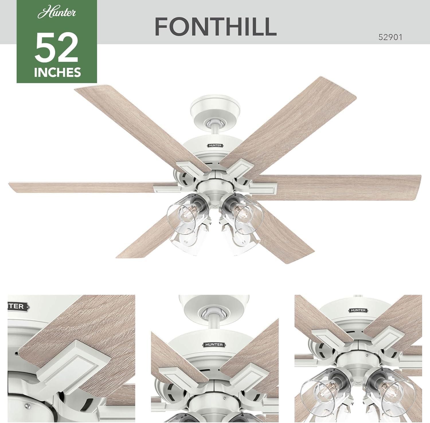 Hunter 52 Inch Fonthill ENERGY STAR® Hunterexpress Ceiling Fan With Lights And Remote