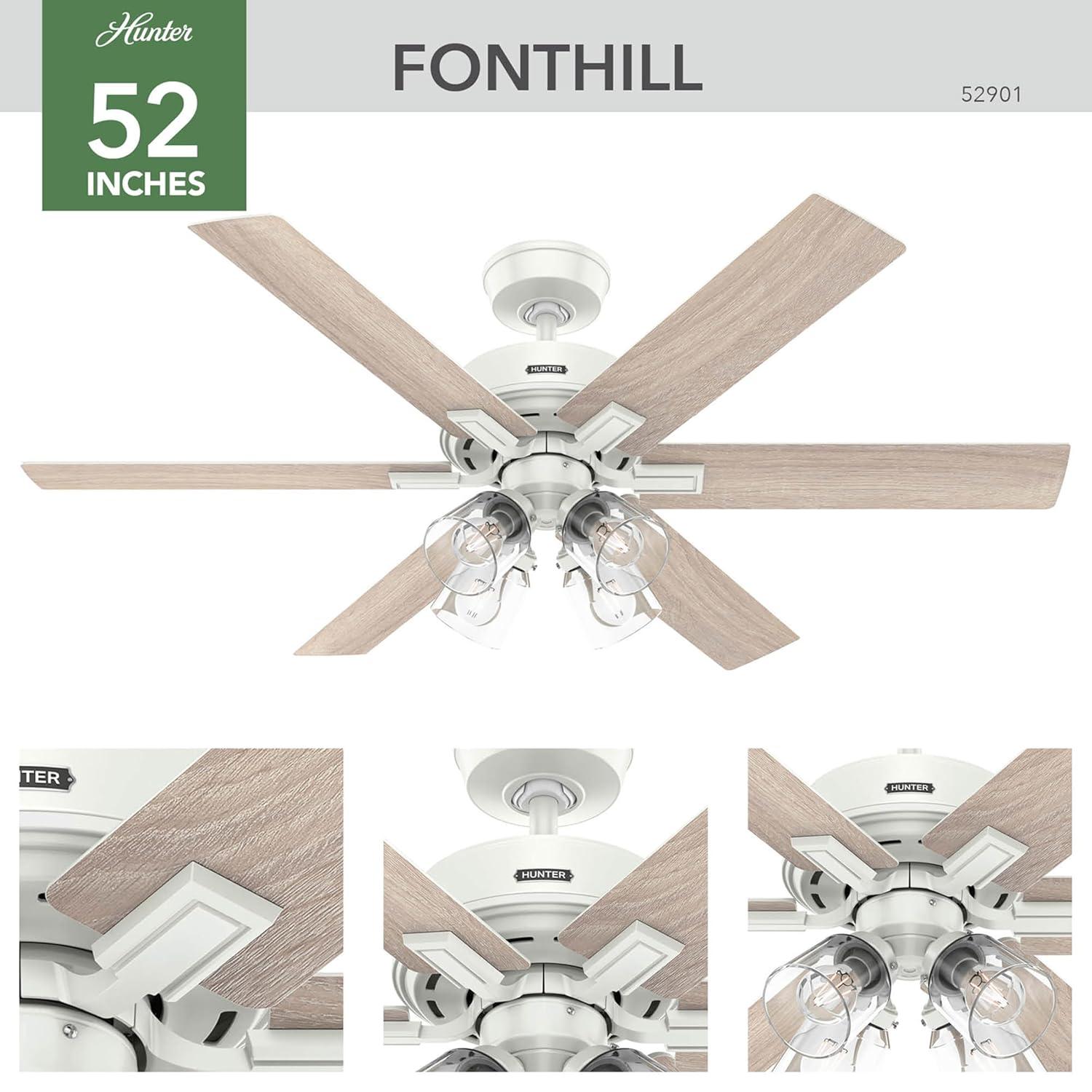 Hunter 52 Inch Fonthill ENERGY STAR® Hunterexpress Ceiling Fan With Lights And Remote