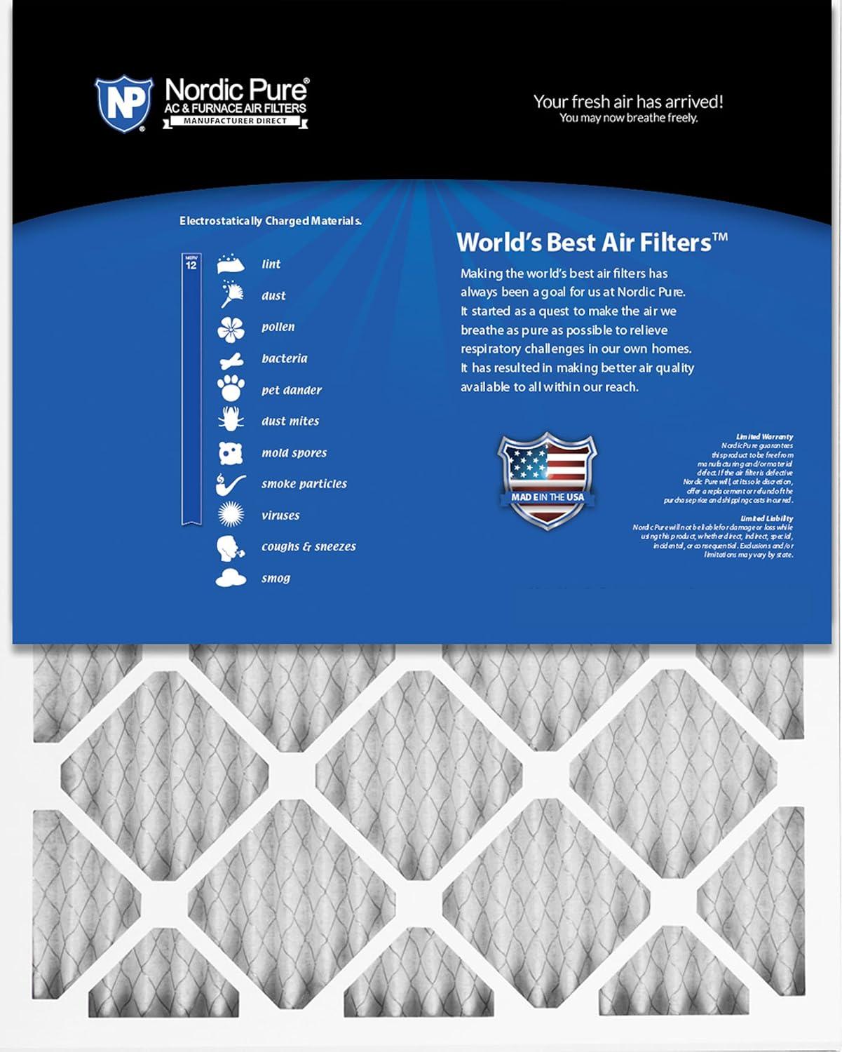 14x24x1 (13_3/4x23_3/4) Pleated MERV 12 Air Filters 3 Pack