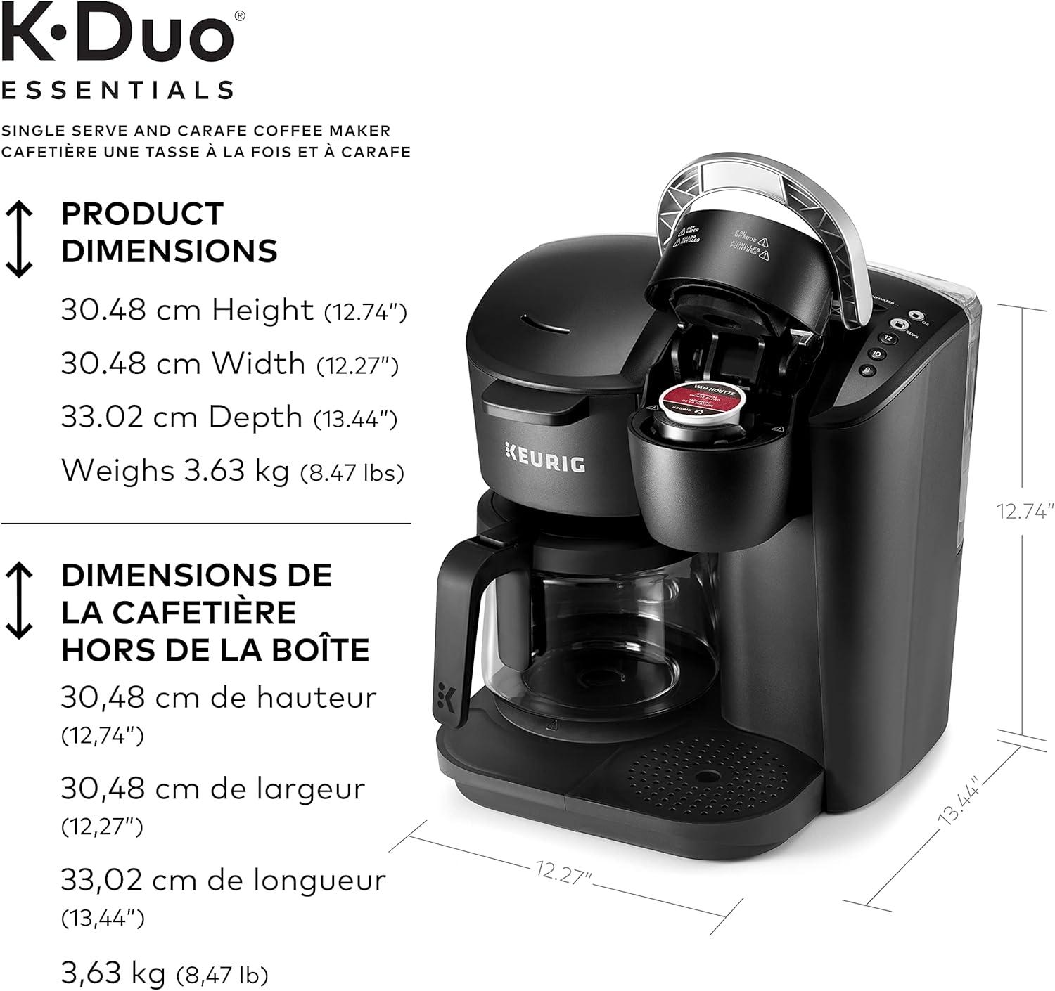 K-Duo Black Single Serve and Carafe Coffee Maker