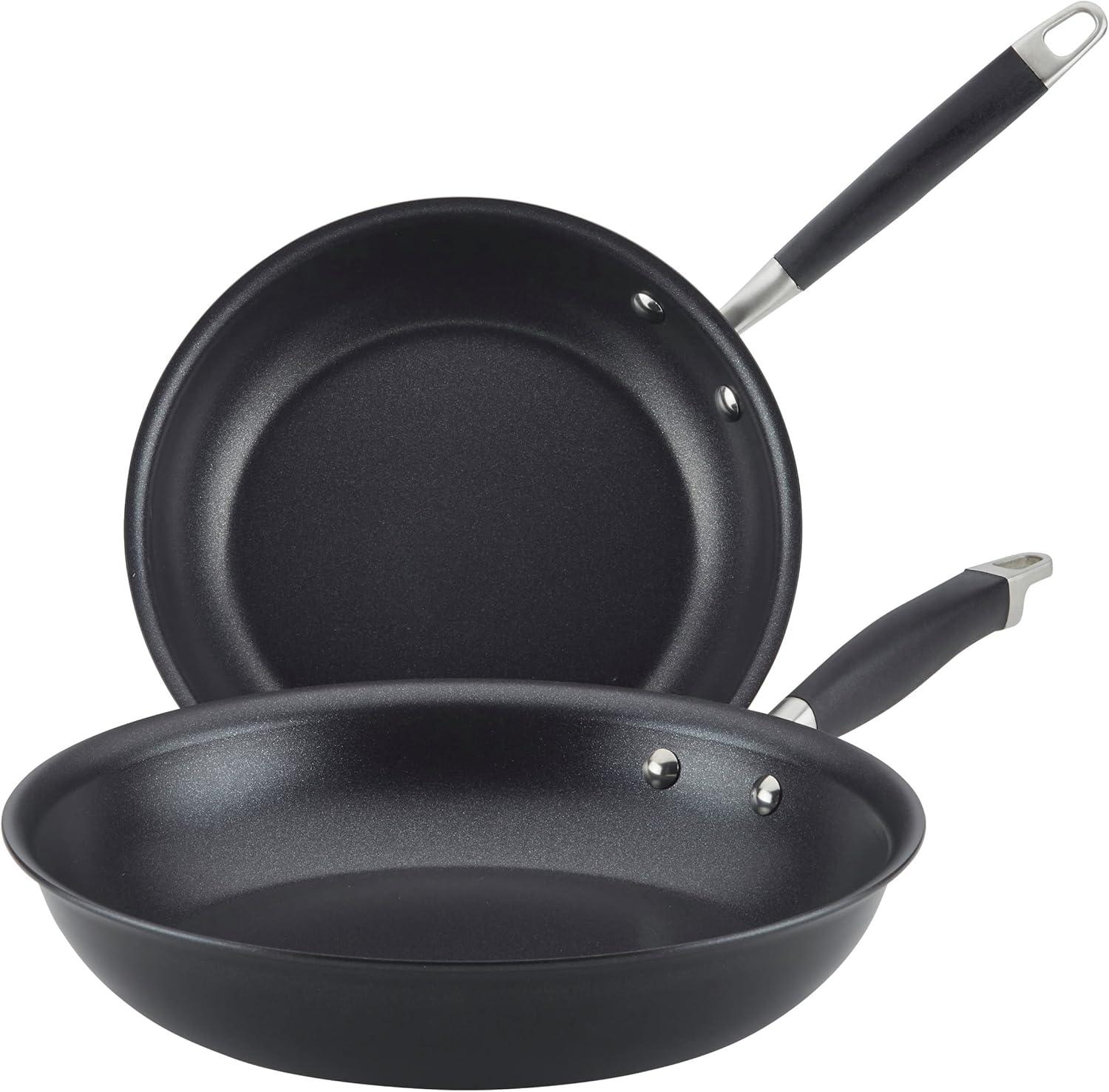 Anolon Advanced Home 10.25" and 12.75" Hard Anodized Nonstick Frying Pan Set Onyx