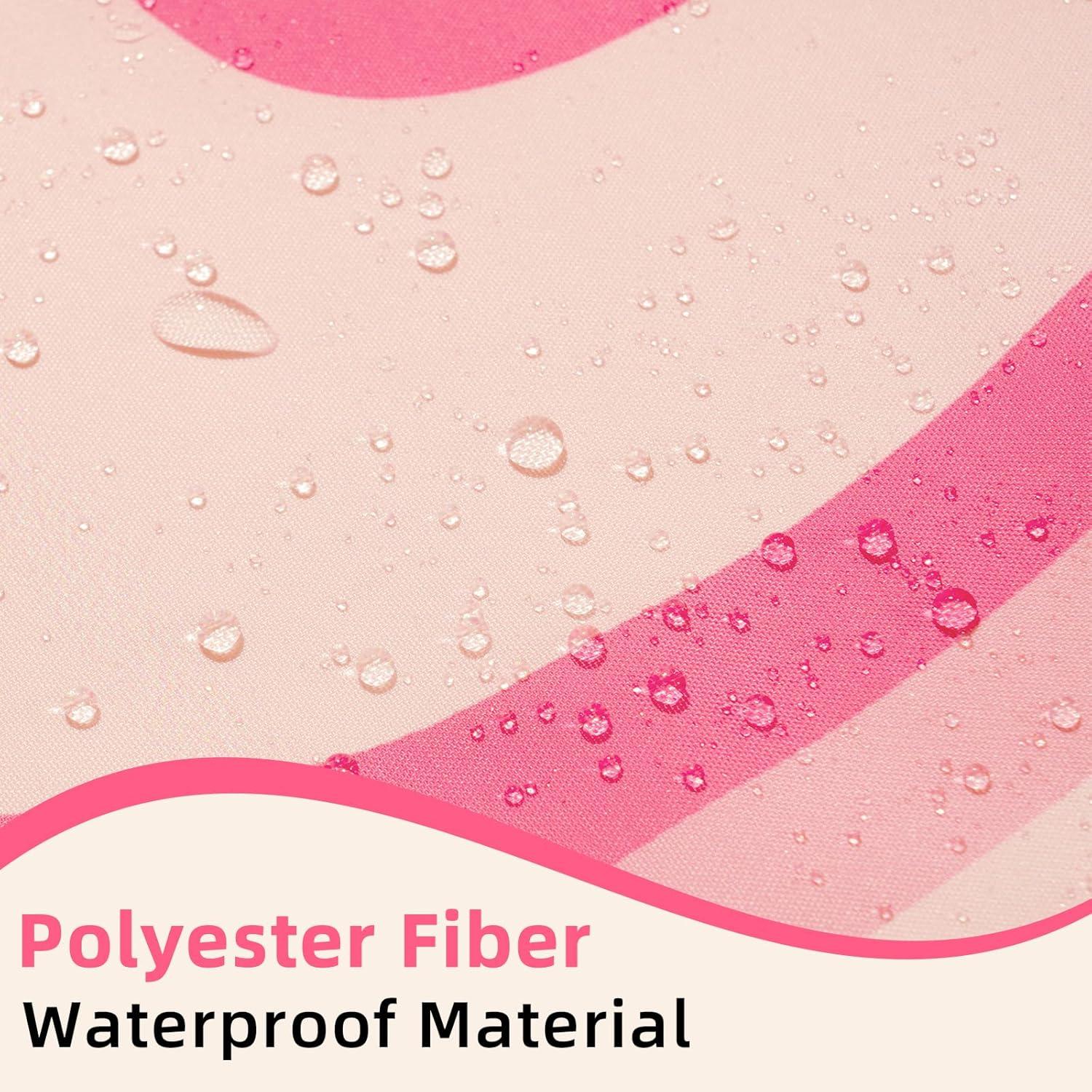 BSHAPPLUS Pink Shower Curtain with 12 Hooks,Boho Shower Curtain Waterproof Bathroom Shower Curtains for Home Hotel Decor Bathroom Curtains 71x71 Inch