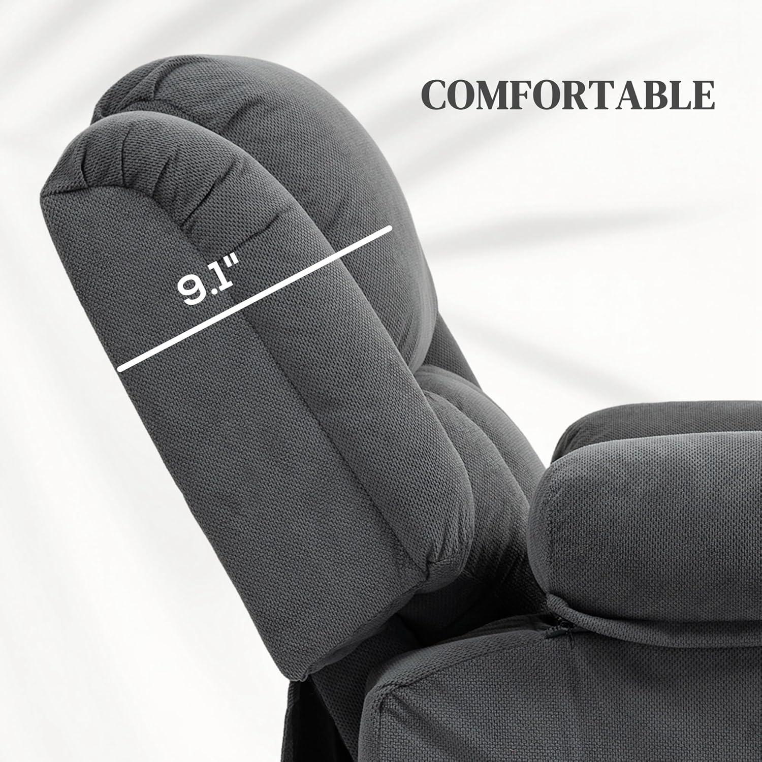 HOMCOM Power Lift Recliner Chair with Massage and Heat, Electric Lift Chair for Elderly, Gray