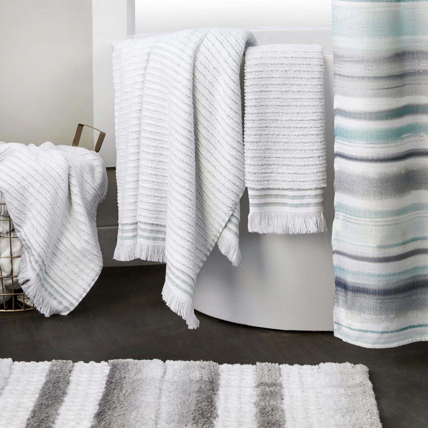 SKL Home Subtle Stripe Sage Bath Towel