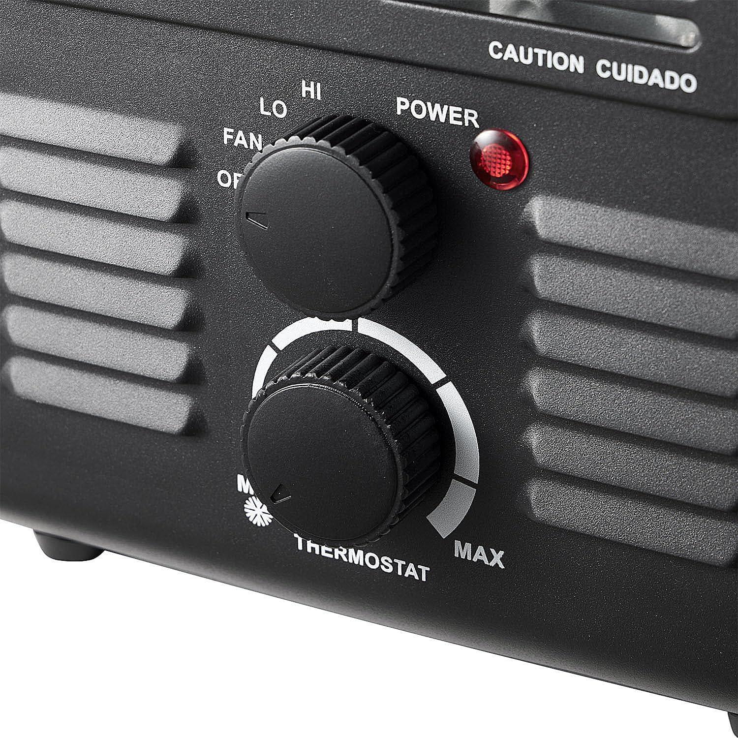 HiCFM Milkhouse Space Heater, 1300W/1500W Electric Heater with Thermostat, Safe and Quiet for Home Office Garage Workshop - UL Safety Listed