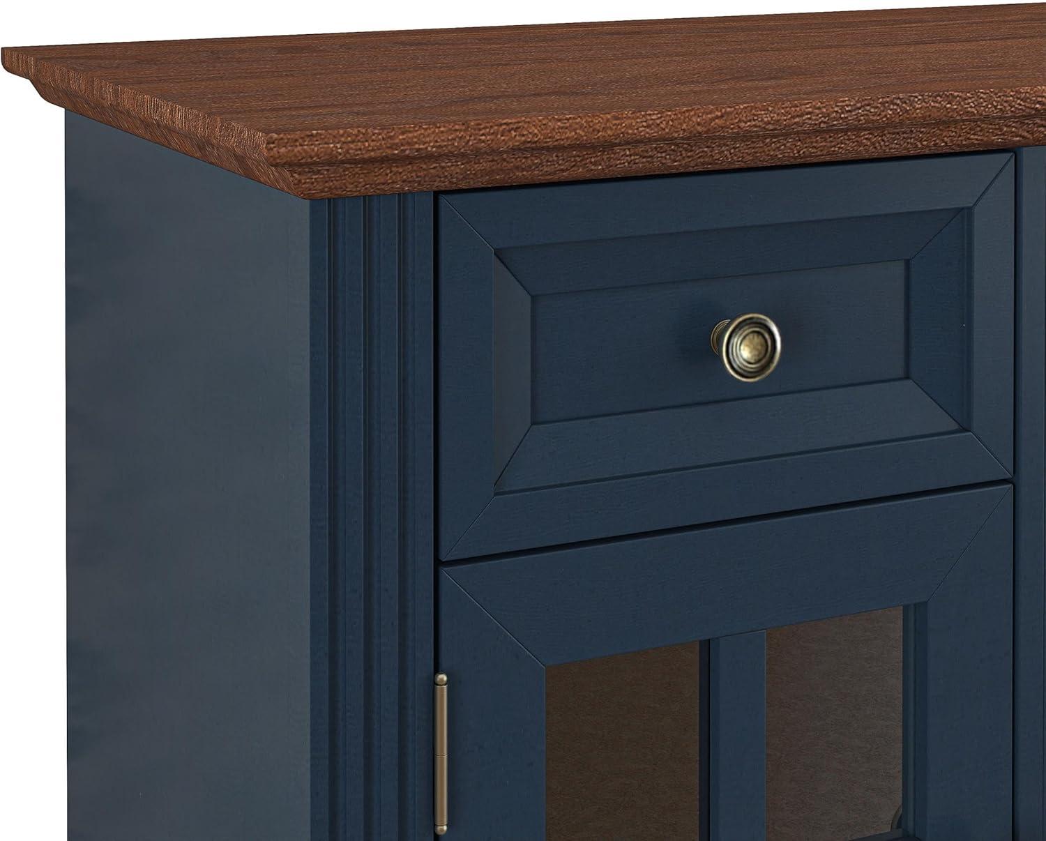 Modern TV Stand with Electric Fireplace - Fits TVs Up to 78 Inches - Navy