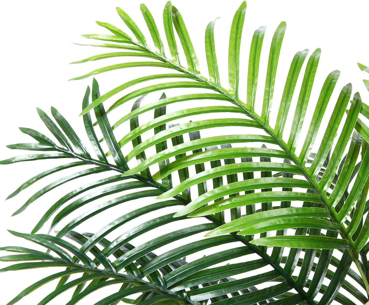 5ft Green Artificial Golden Cane Palm Tree with Black Pot