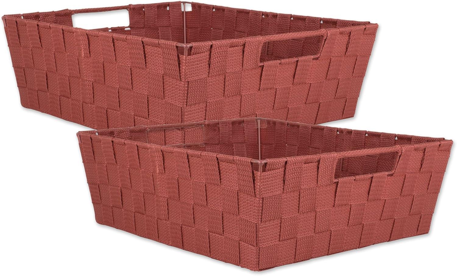 DII Woven Nylon Trapezoid Storage Bin, Rust, Tray