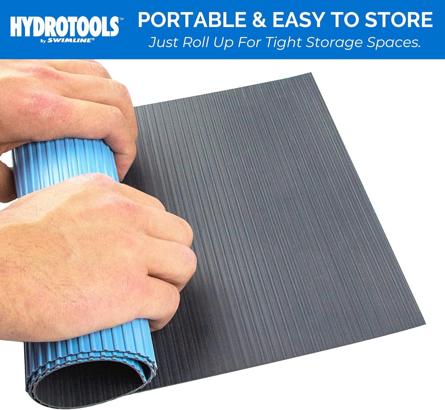 HYDROTOOLS By SWIMLINE Original 9" x 36" Ladder Mat, Non Slip Mat Pool Liner Protector for Above Ground Pools, Durable Ribbed Texture