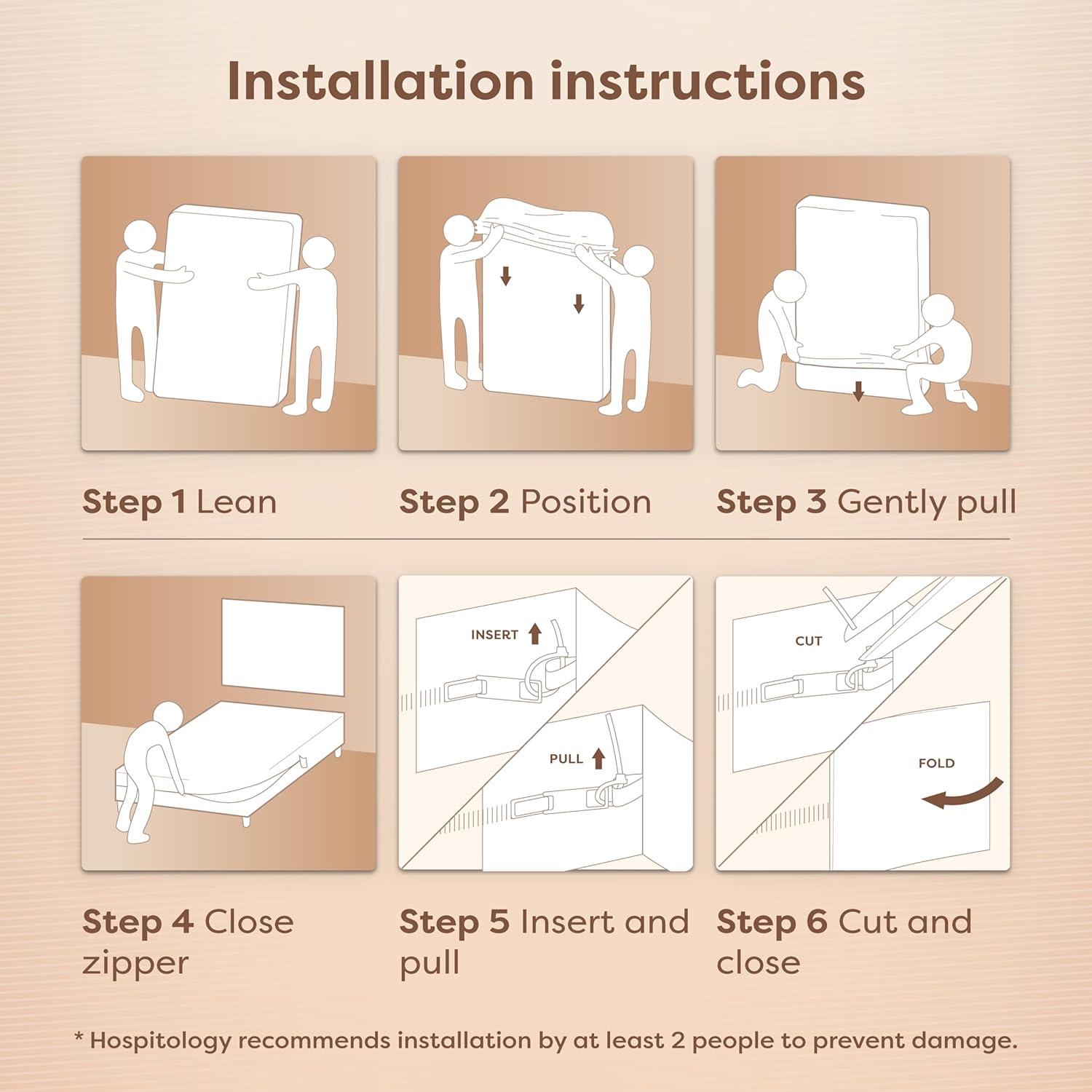 HOSPITOLOGY PRODUCTS Box Spring Encasement - Zippered Bed Bug Dust Mite Proof Hypoallergenic - Sleep Defense System - Split King - 39" W x 80" L - Set of 2 - Split - Low Profile 6"
