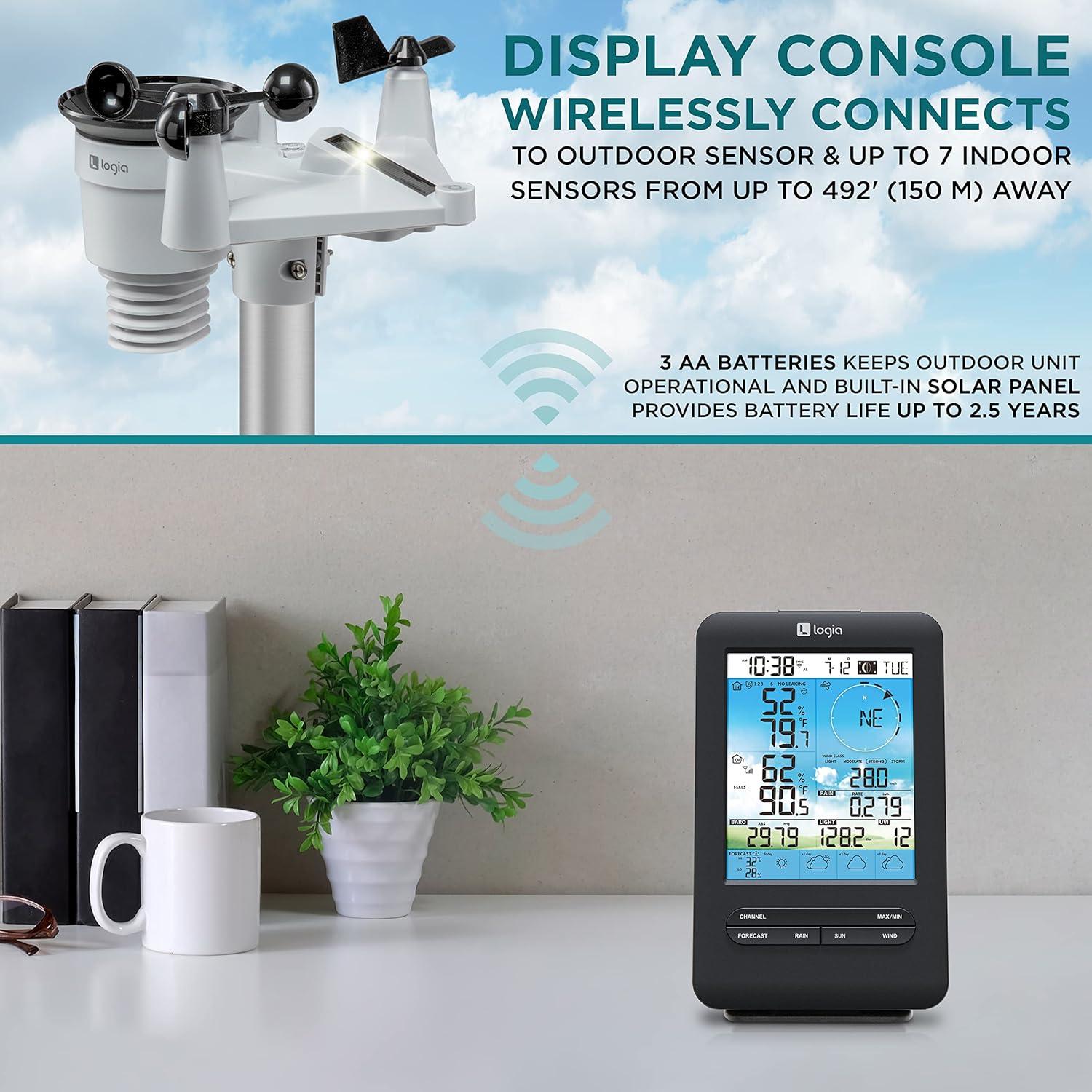 Logia 7.6'' Solar Powered Wireless Outdoor Weather Station