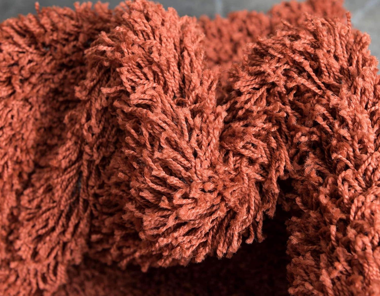 Unique Loom 8' 0 x 11' 0 Rectangle Solid Shag Terracotta Area Rug