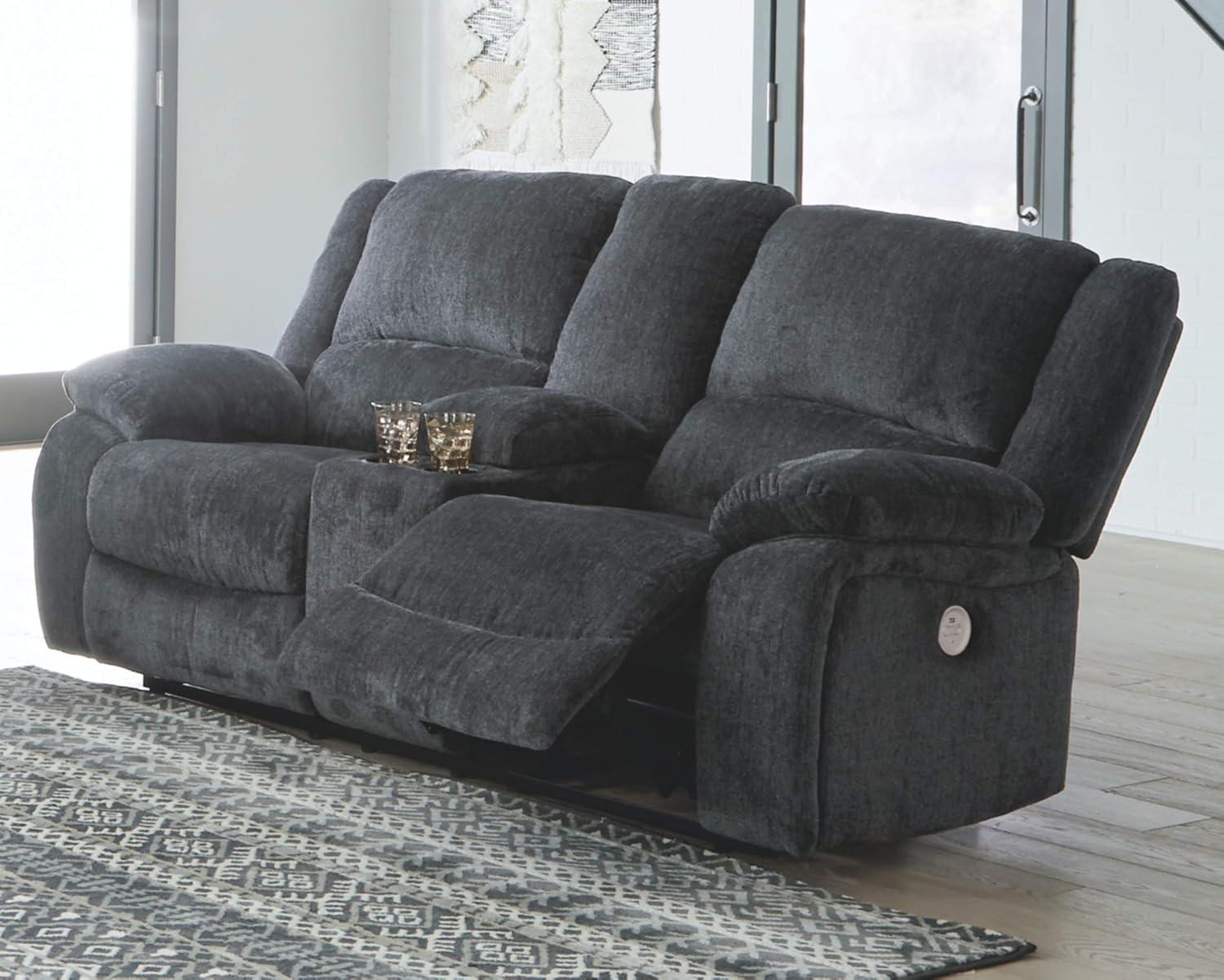 Signature Design by Ashley Draycoll Power Reclining Loveseat in Slate