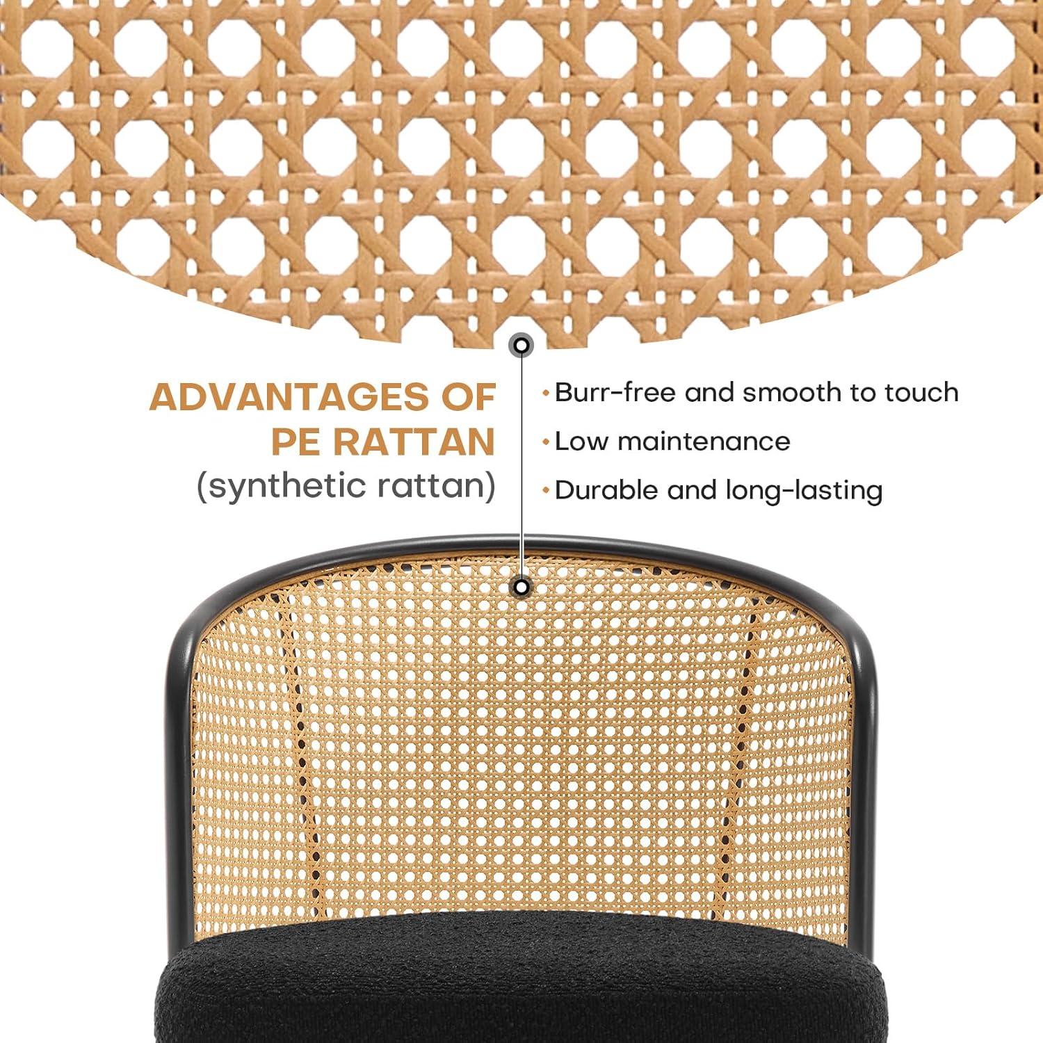 Bay Isle Home™ Cane Back Swivel Upholstered Counter & Bar Stool (Set of 2)