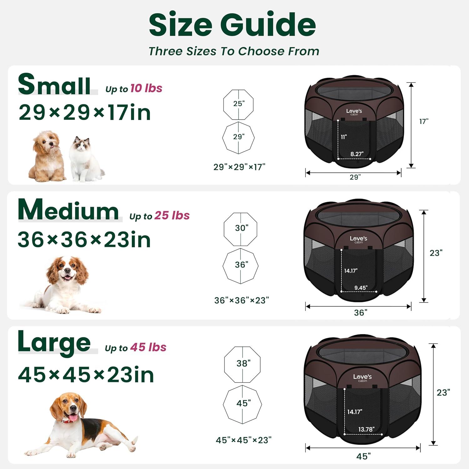 Tucker Murphy Pet™ Pet Puppy Dog Playpen, Small Dog Tent Crates Cage Indoor/Outdoor, Portable Playpen For Dog And Cat, Foldable Pop Up Dog Kennel Playpen With Carring Case, Removable Zipper Top