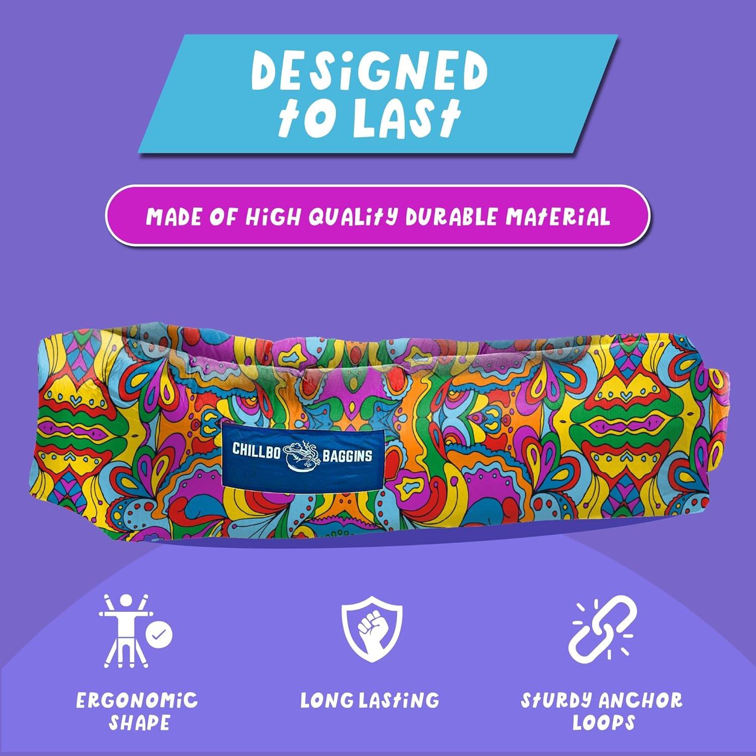 Chillbo Shwaggins Inflatable Couch – Cool Inflatable Chair Easy Setup is Perfect for Hiking Gear, Beach Chair and Music Festivals. (Royal Blue)