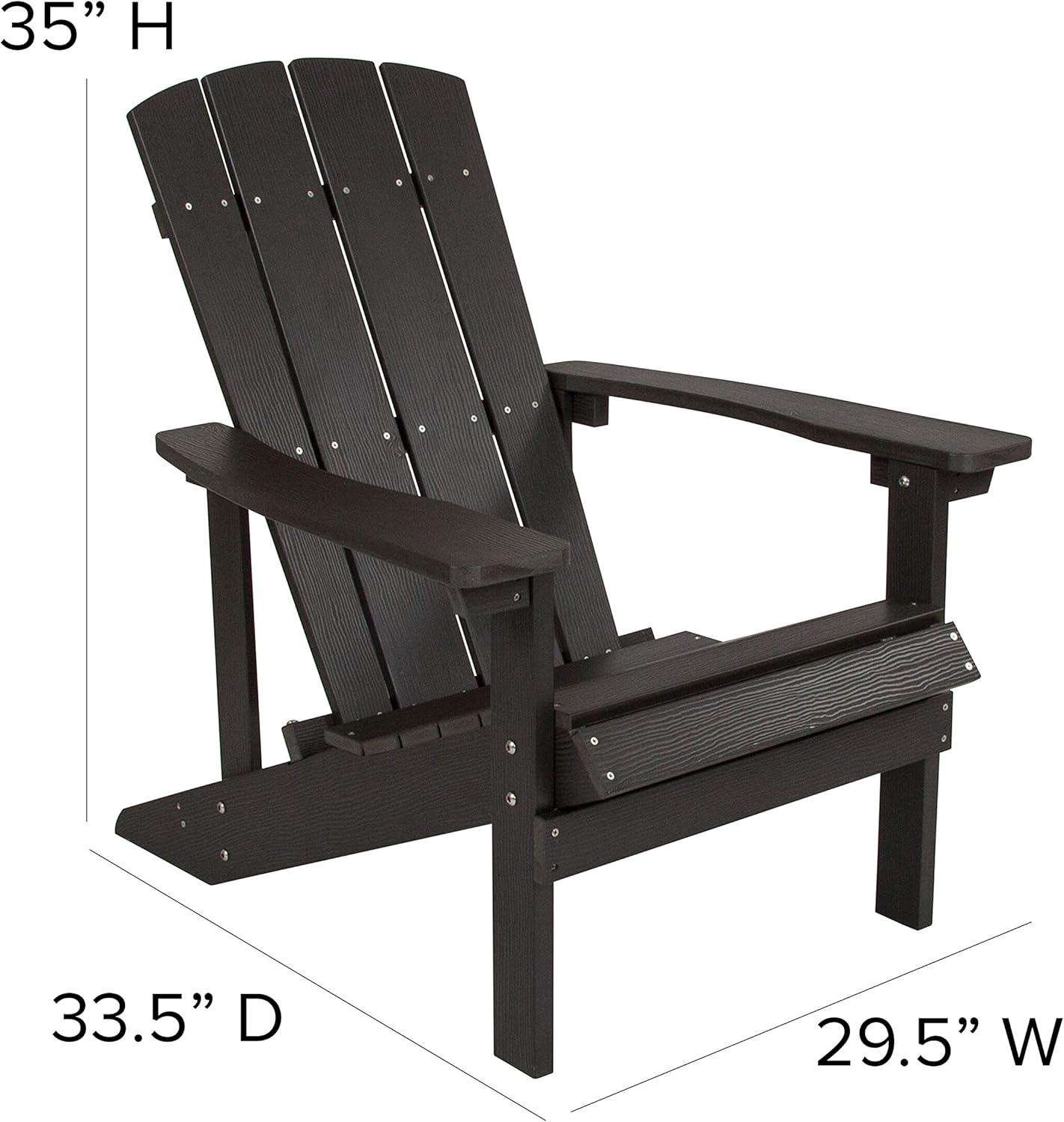 Flash Furniture Charlestown Commercial All-Weather Poly Resin Wood Adirondack Chair