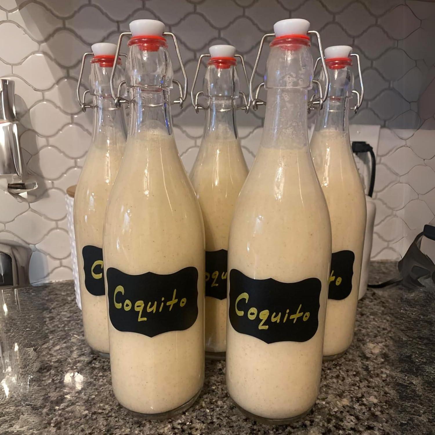 WILLDAN Swing Top Glass Bottles [1 Liter / 33 fl. oz.] [Pack of 6] Flip Top Brewing Bottle w/Leak Proof Stopper Lids for Fermentation, Kombucha, Mead, Vinegar, Beer, Kefir, Wine, Water, Soda