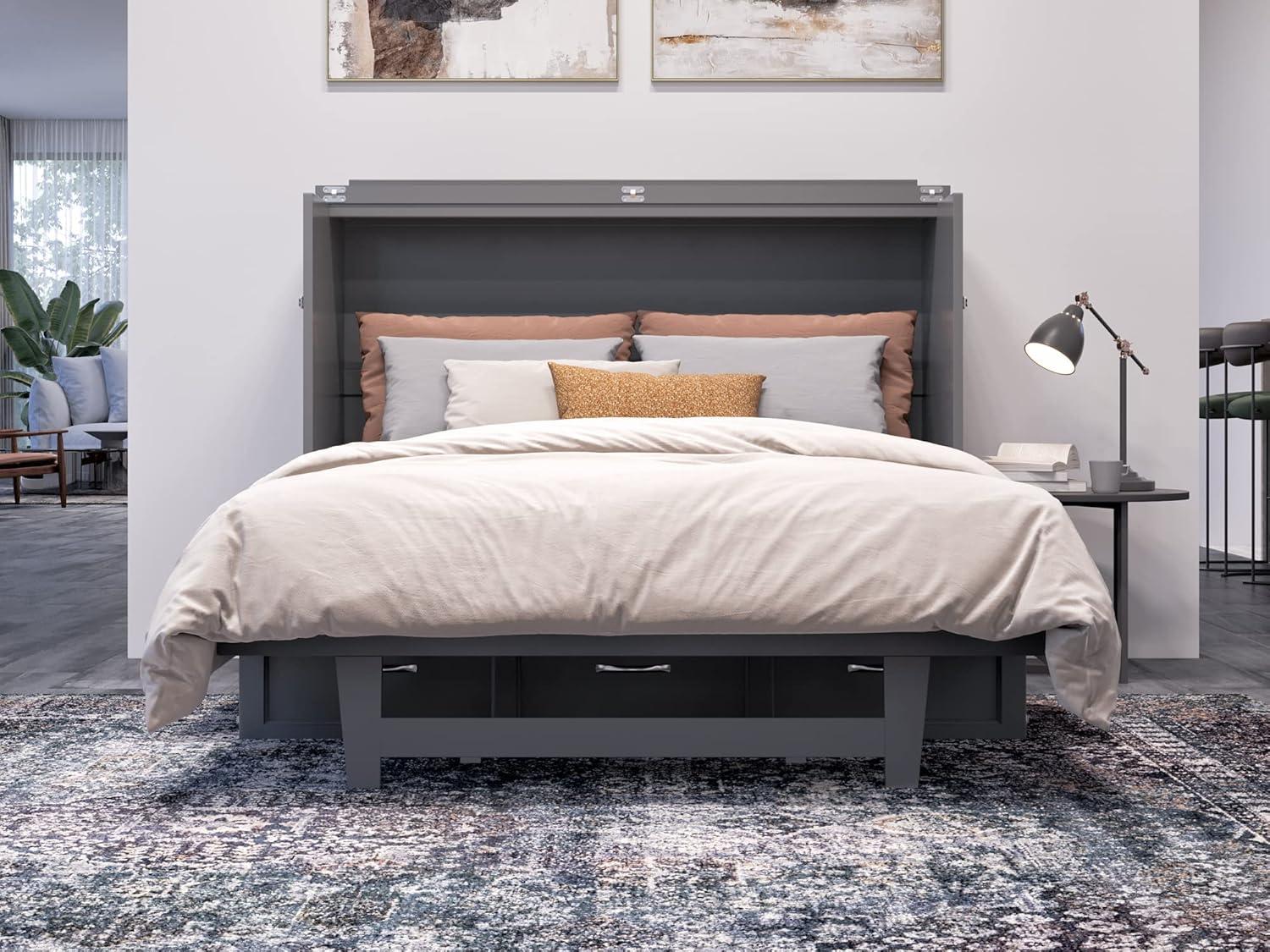 AFI Northfield Grey Full Solid Wood Murphy Bed Chest