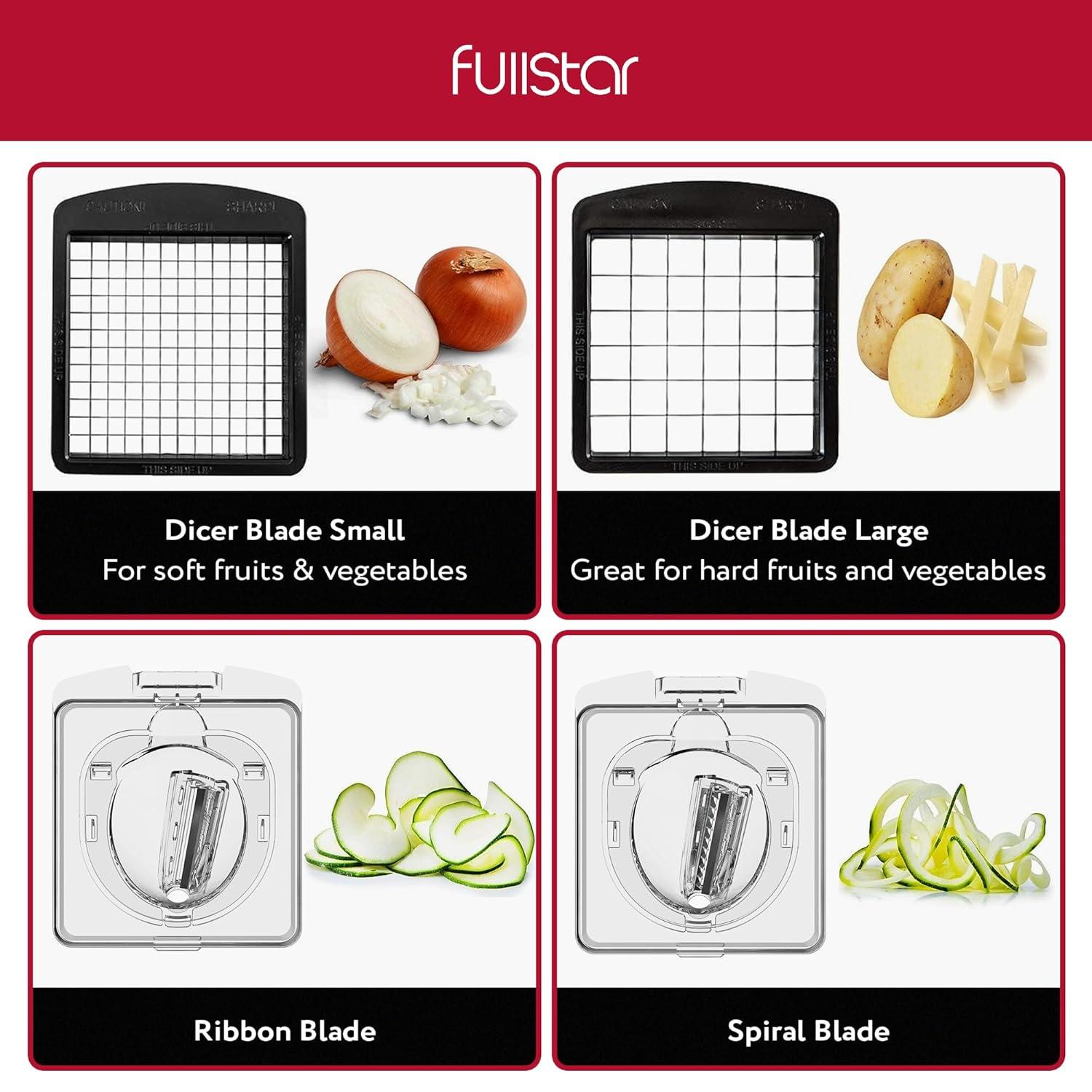 Fullstar - Vegetable Chopper, Food Chopper, Onion Chopper with Container - 4 Blades, Black