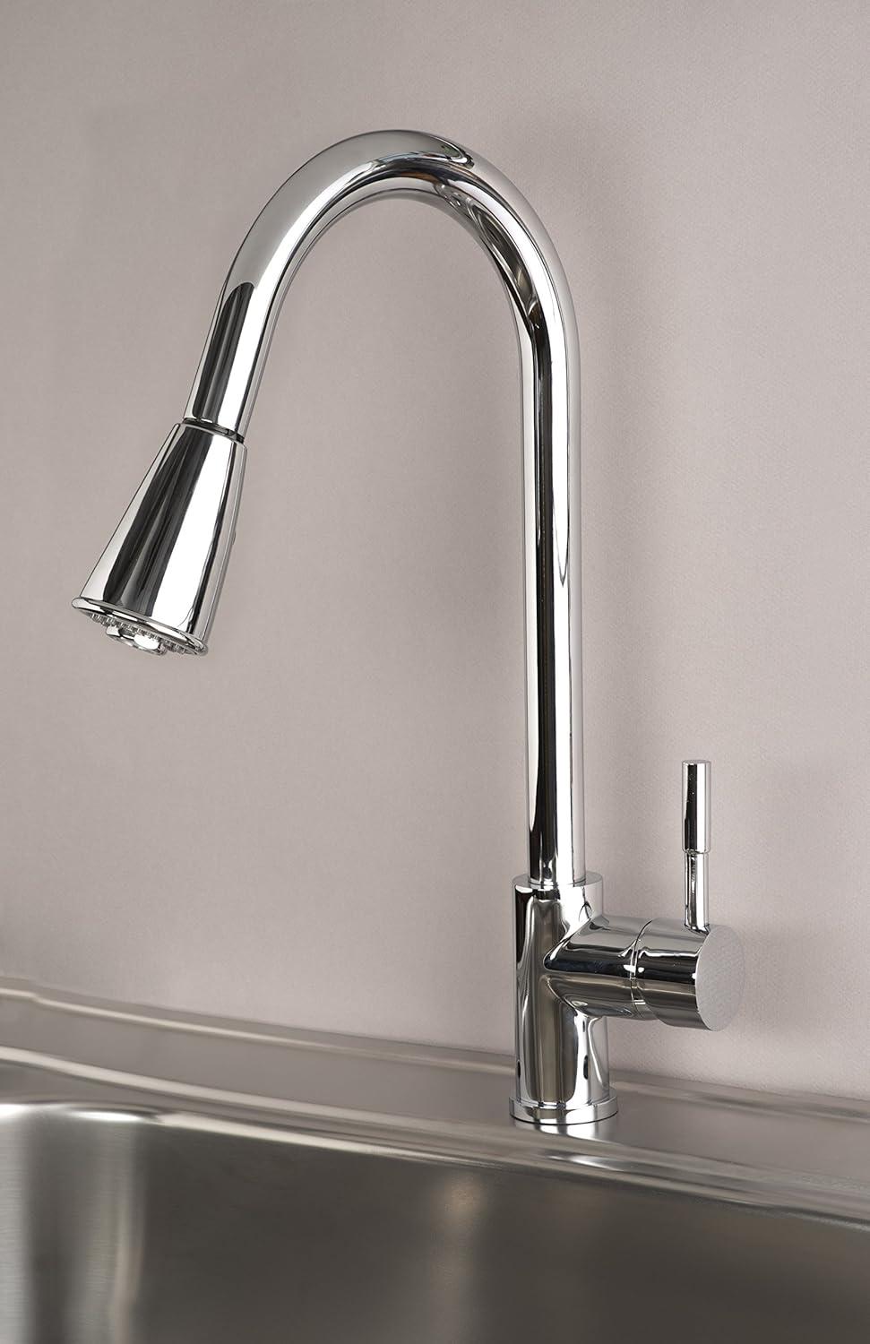 Laguna Brass Pull Down Kitchen Faucet with Soap Dispenser