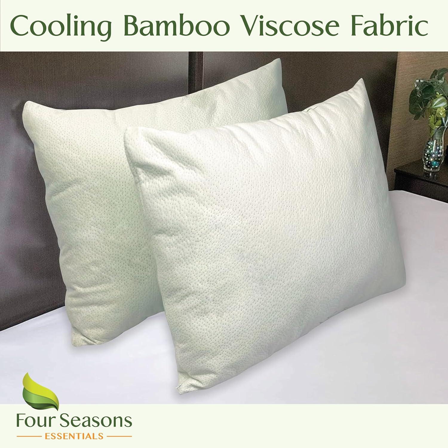 Bamboo Pillow Protectors King (Set of 2) – Pillow Cover Waterproof Hypoallergenic Dust Proof Zippered Encasement