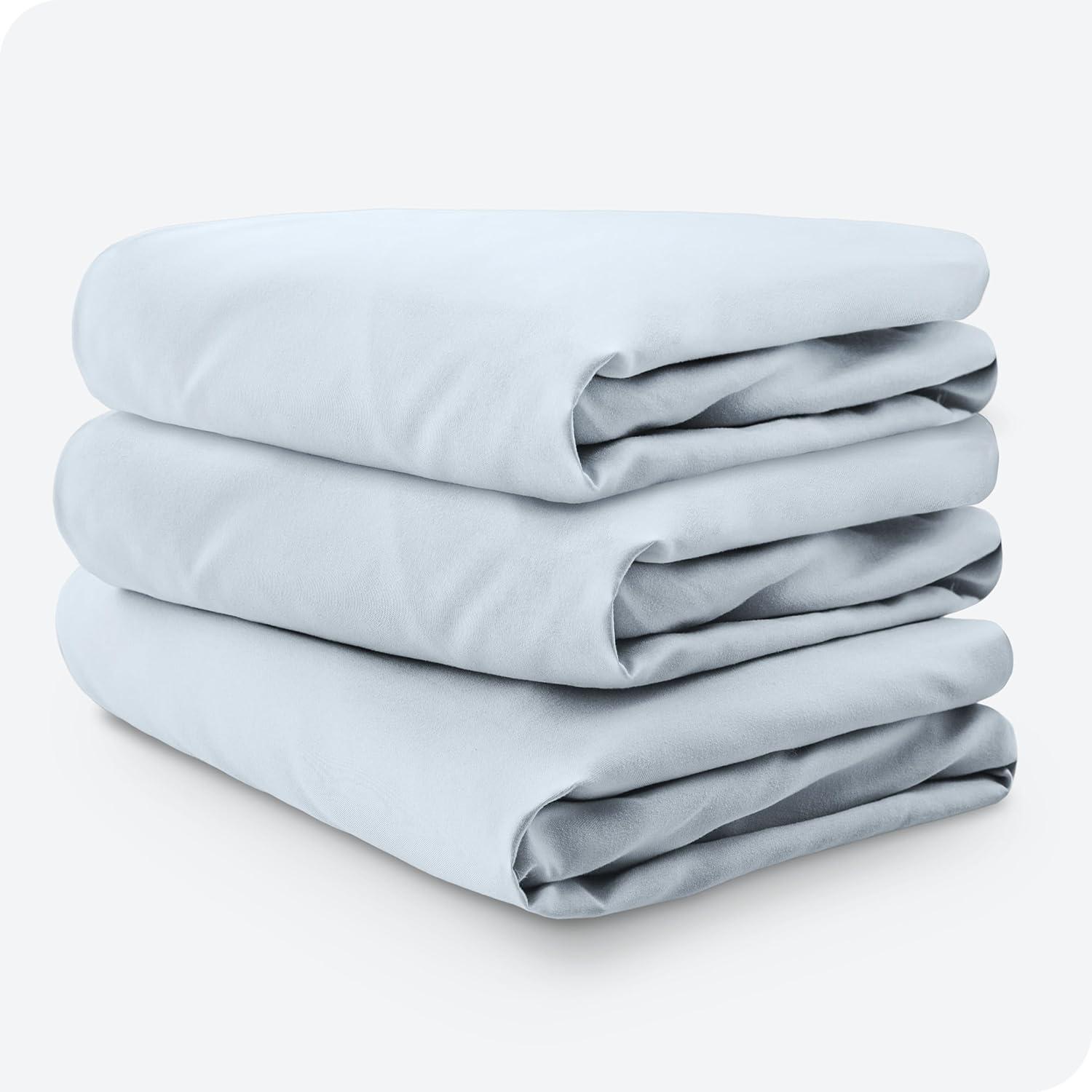 Fitted Crib Microfiber Sheet Sky Blue 3 pk by Bare Home