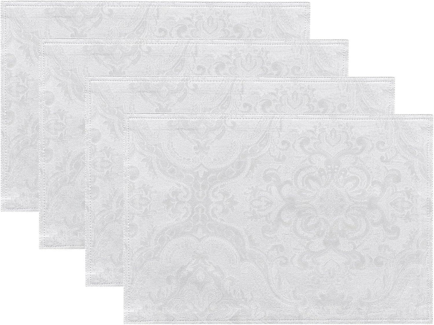 Elrene Caiden Elegance Damask Placemat, Set of 4 - 13" x 19" - Elrene Home Fashions