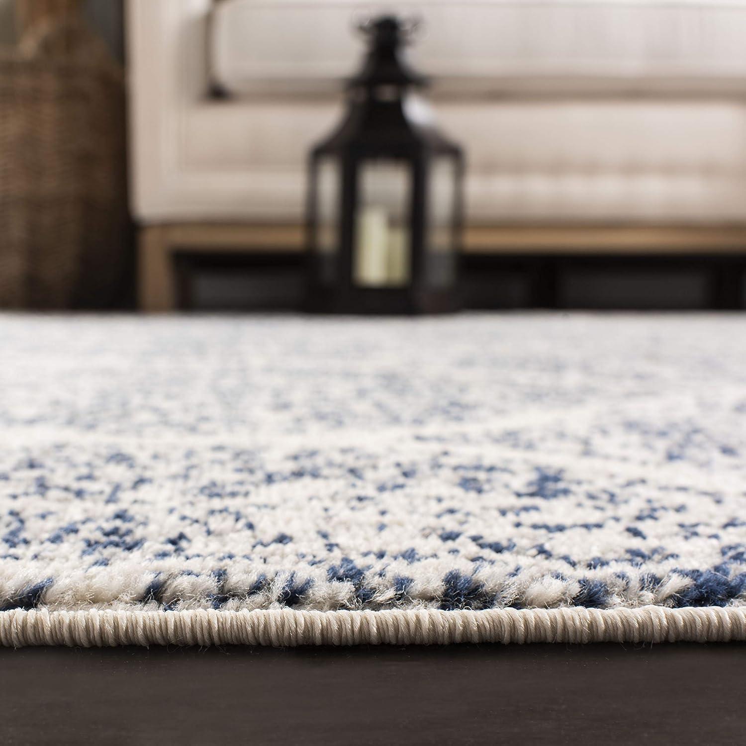 Reversible 10' x 14' Blue Synthetic Rectangular Area Rug