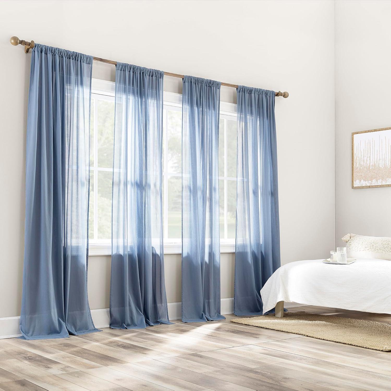 Wayfair Basics® 100% Cotton Sheer Rod Pocket Curtain Panel & Reviews | Wayfair
