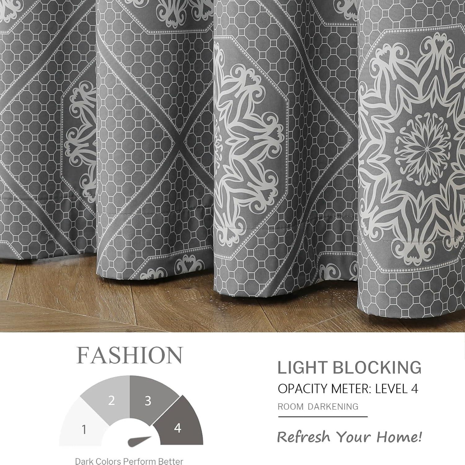 Exclusive Home Medallion Blackout Grommet Curtain Panel Pair