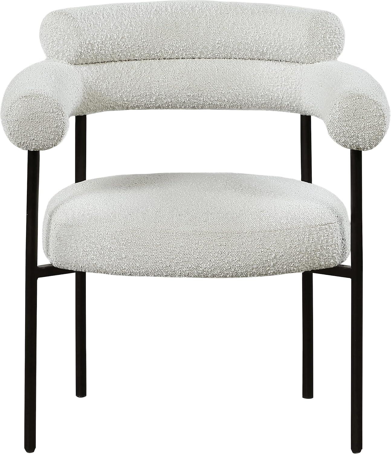 Meridian Furniture Blake Cream Boucle Fabric Dining Chair Set of 2