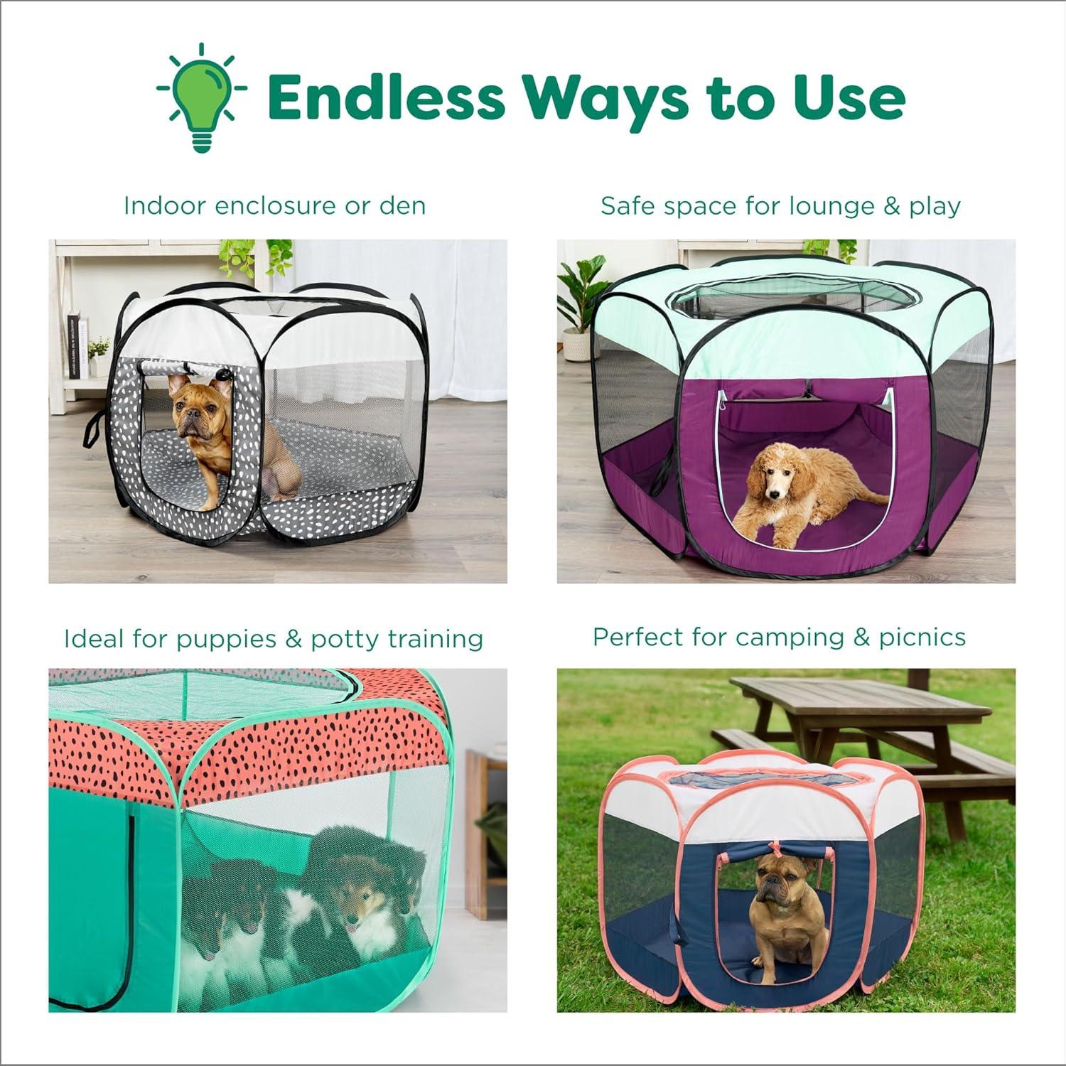 6 Panel Mesh Pet Playpen With Door