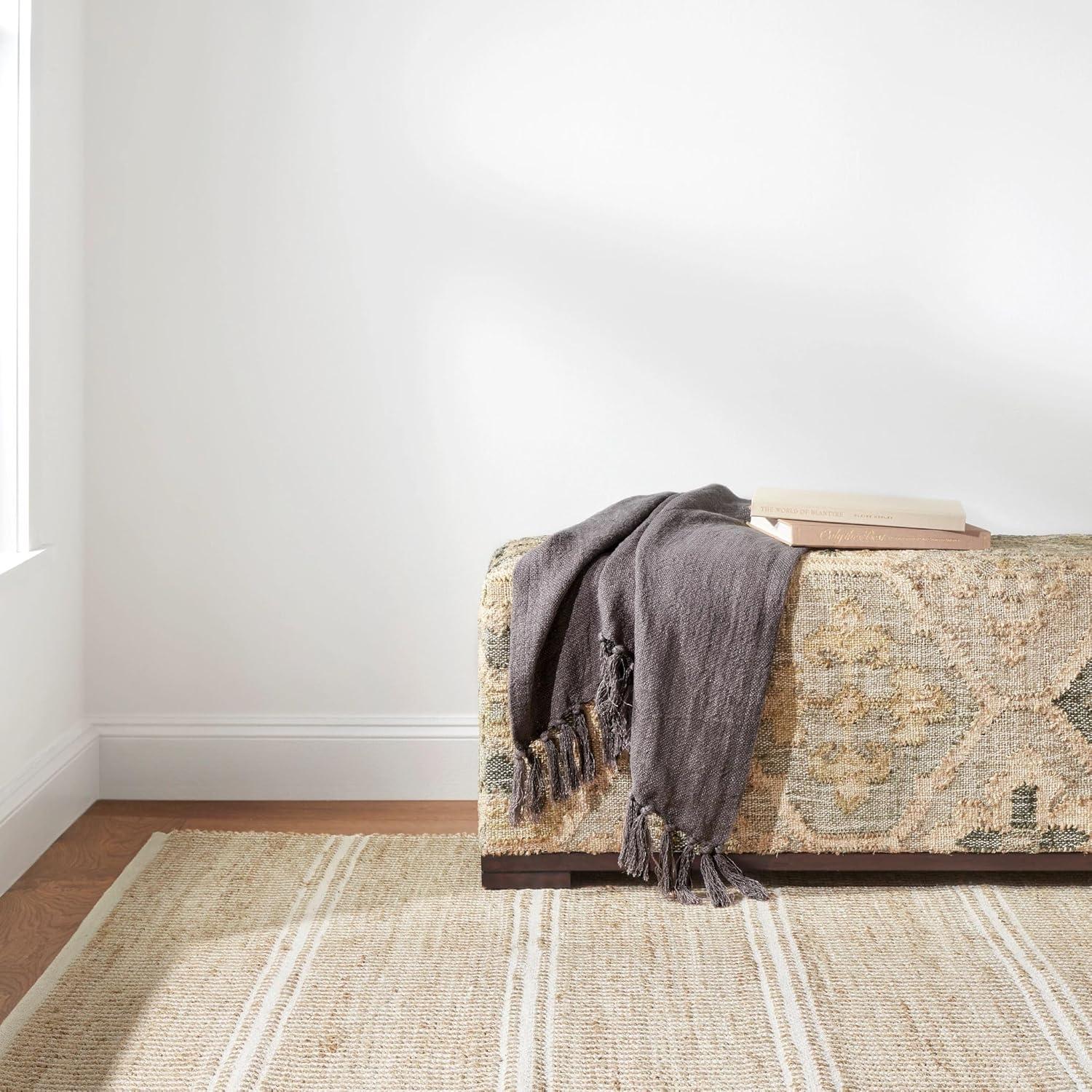 Milo Ivory Handwoven Jute/Cotton Rug